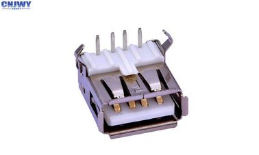 Женщина DIP Type 2.0 Micro USB соединитель правого угла Белый LCP материал - смола