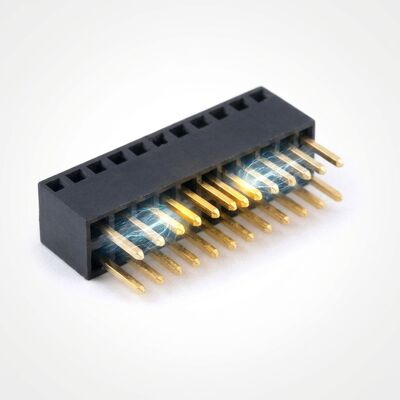 3-рядный разъем мама с шагом 2,54 мм, 3x40P, сквозной монтаж, позолоченный PA6T